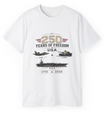 250 Years of Freedom - Air, Land & Sea Military Pride T-Shirt