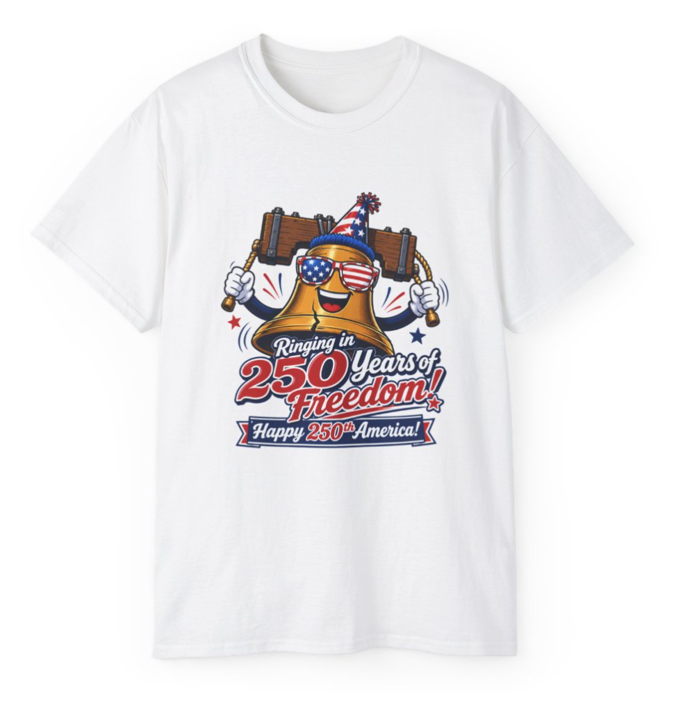 Ringing in 250 Years of Freedom Liberty Bell T-Shirt
