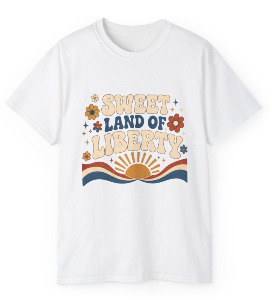 Sweet Land of Liberty Retro Sunshine T-Shirt